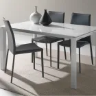 Sedia per Sala da Pranzo in Metallo Rivestita in Similcuoio, 4 Pezzi - Nadia Viadurini