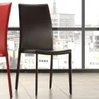 Sedia per Sala da Pranzo in Metallo Rivestita in Similcuoio, 4 Pezzi - Nadia Viadurini