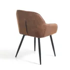 Sedia per Sala da Pranzo in Pelle Effetto Invecchiato 2 Pezzi - Garbina Viadurini