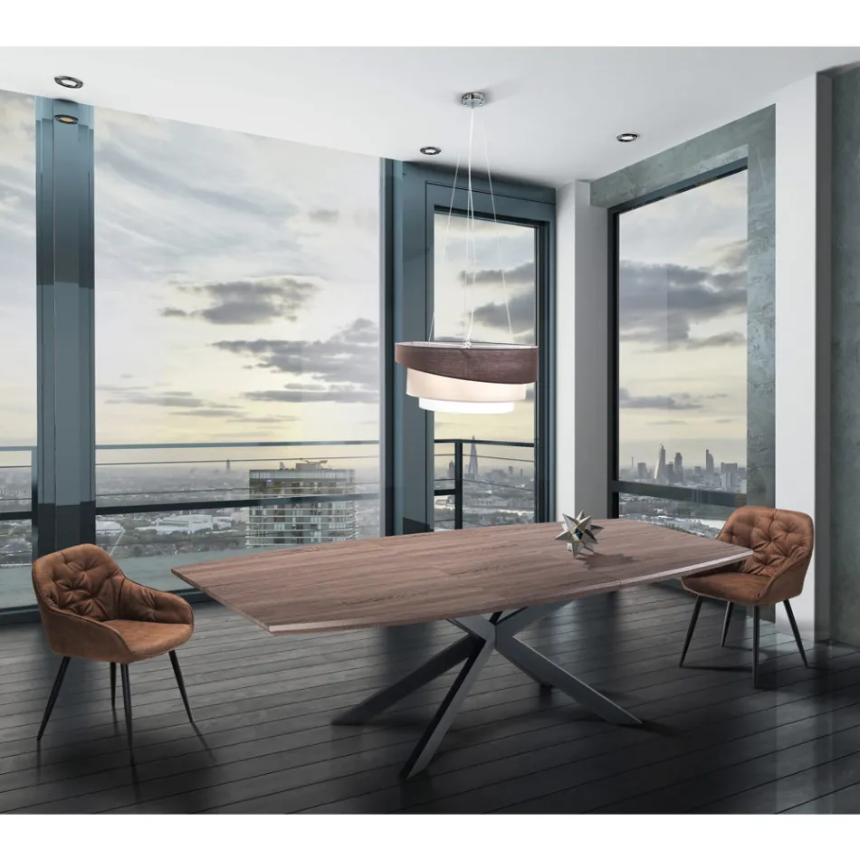 Sedia per Sala da Pranzo in Pelle Effetto Invecchiato 2 Pezzi - Garbina Viadurini