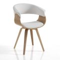 Sedia per Sala da Pranzo in Pelle Sintetica e Legno Multistrato - Nubea