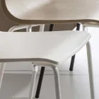 Sedia per Sala da Pranzo in Polipropilene con Base in Metallo, 4 Pezzi - Alina Viadurini