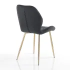 Sedia per Sala da Pranzo in Tessuto e Metallo Dorato 4 Pezzi - Smeralda Viadurini