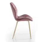 Sedia per Sala da Pranzo in Tessuto e Metallo Dorato 4 Pezzi - Smeralda Viadurini