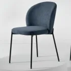 Sedia per Sala da Pranzo in Tessuto Imbottito e Metallo 4 Pezzi - Coppa Viadurini