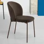 Sedia per Sala da Pranzo in Tessuto Imbottito e Metallo 4 Pezzi - Coppa Viadurini
