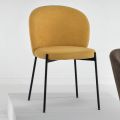 Sedia per Sala da Pranzo in Tessuto Imbottito e Metallo 4 Pezzi - Coppa
