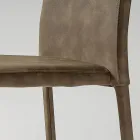 Sedia per Sala da Pranzo Rivestita in Ecopelle Made in Italy, 2 Pezzi - Belga Viadurini