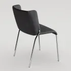 Sedia per Sala da Pranzo Rivestita in Ecopelle Made in Italy - Giulia Viadurini