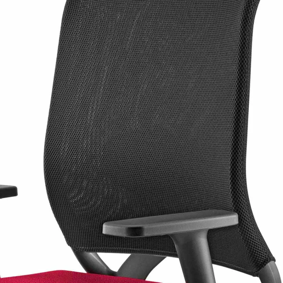 Sedia per Ufficio Design Ergonomico Girevole con Braccioli e Ruote - Meliva Viadurini