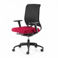 Sedia per Ufficio Design Ergonomico Girevole con Braccioli e Ruote - Meliva