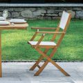 Sedia Pieghevole da Esterno in Legno di Acacia e Textilene - Perfetta