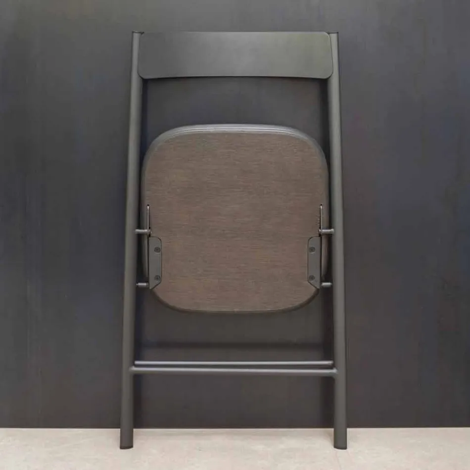 Sedia Pieghevole in Metallo e Legno Rovere 2 Pezzi Made in Italy - Roberta Viadurini