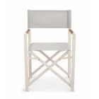 Sedia Regista da Esterno Realizzata in Alluminio, Textilene e Teak - Bloom Viadurini