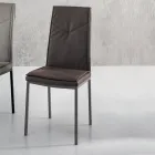 Sedia Sala da Pranzo in Ecopelle Martellata Imbottita 2 Pezzi - Robocop Viadurini