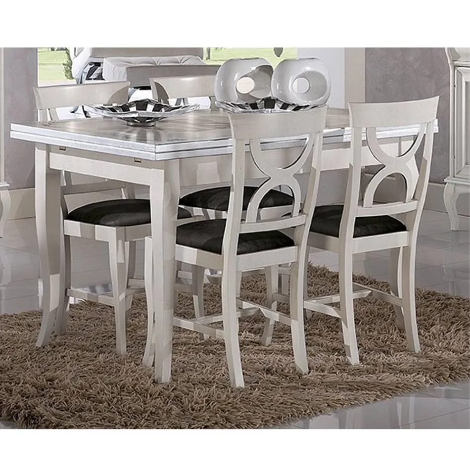 Sedia Sala da Pranzo in Legno e Tessuto Stile Classico Made in Italy - Helisa Viadurini