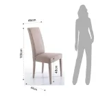 Sedia Sala da Pranzo in Microfibra e Legno Made in Italy 2 Pezzi - Simonella Viadurini