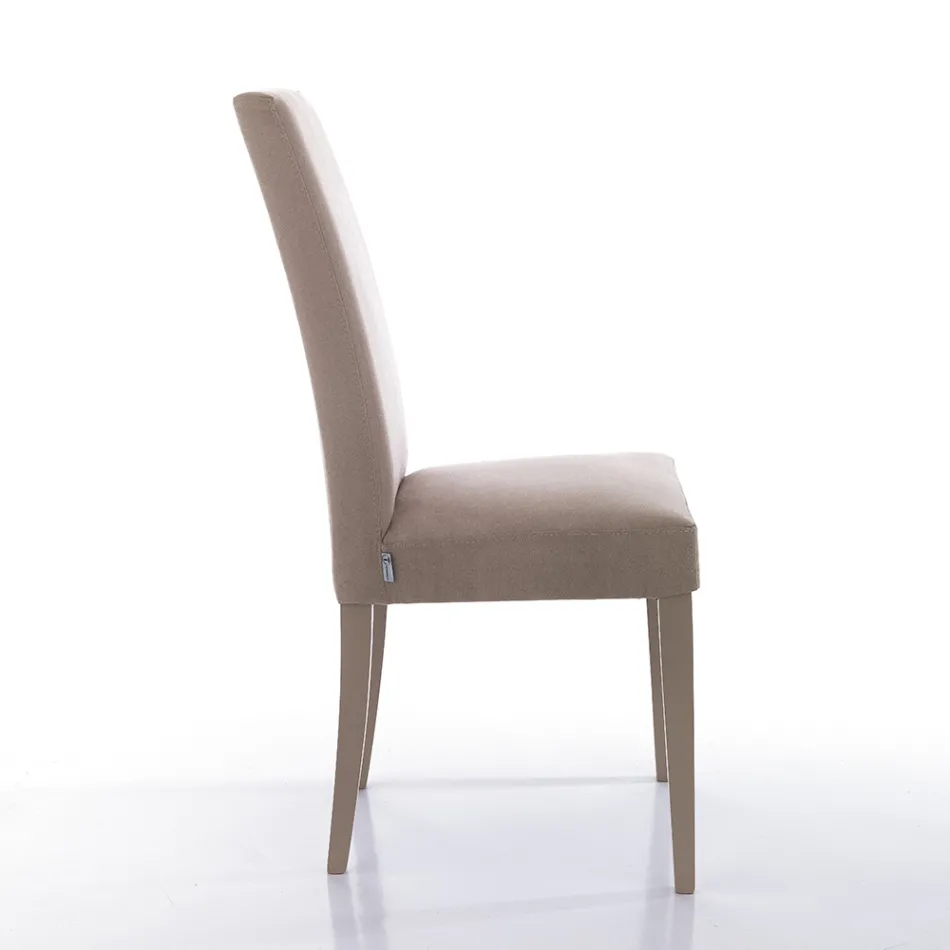 Sedia Sala da Pranzo in Microfibra e Legno Made in Italy 2 Pezzi - Simonella Viadurini