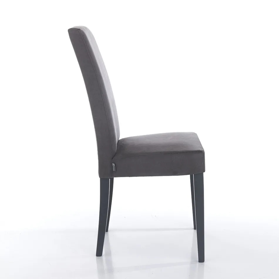 Sedia Sala da Pranzo in Microfibra e Legno Made in Italy 2 Pezzi - Simonella Viadurini