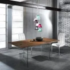 Sedia Sala da Pranzo in Pelle Sintetica e Metallo Cromato 4 Pezzi - Molise Viadurini