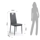 Sedia Sala da Pranzo in Pelle Sintetica Invecchiata 4 Pezzi - Cassandra Viadurini