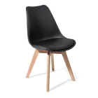 Sedia Sala da Pranzo in Polipropilene e Pelle Sintetica 4 Pezzi - Chira Viadurini