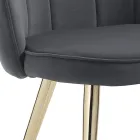 Sedia Sala da Pranzo in Tessuto e Metallo Finitura Oro 4 Pezzi - Raffinata Viadurini