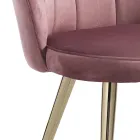 Sedia Sala da Pranzo in Tessuto e Metallo Finitura Oro 4 Pezzi - Raffinata Viadurini
