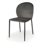 Sedia Sala da Pranzo Rivestita in Velluto Made in Italy 4 Pezzi - Victory Viadurini