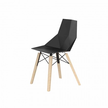 Sedie da Soggiorno o Cucina in Polipropilene e Legno - Faz Wood by Vondom Viadurini