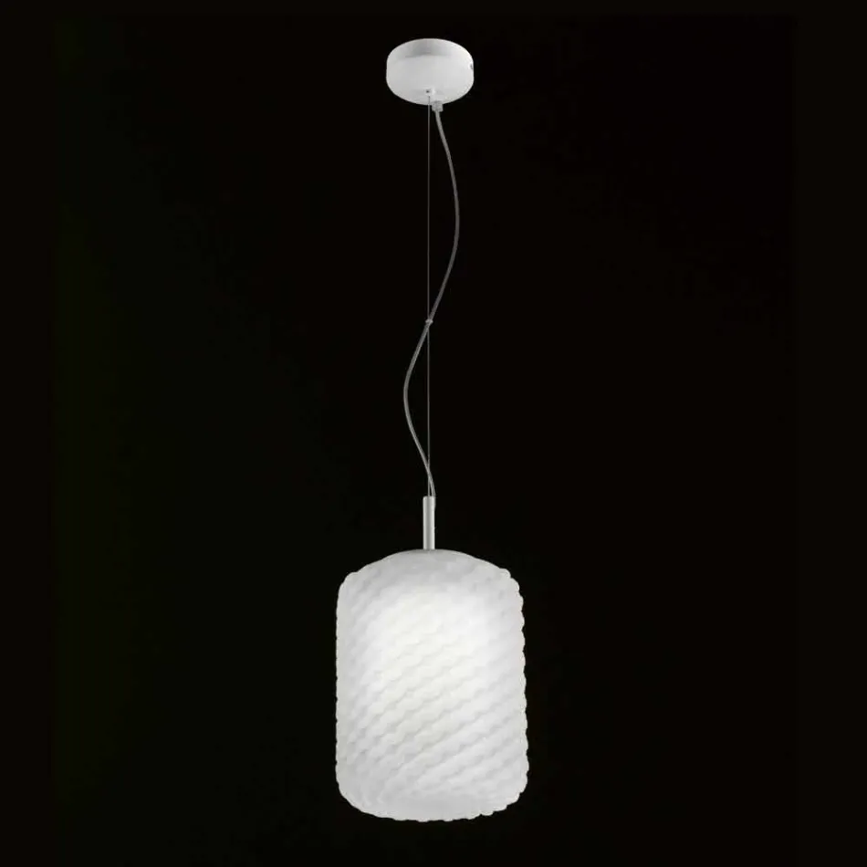 Selene Domino lampada a sospensione in vetro soffiato Ø21 H 27/140 cm Viadurini