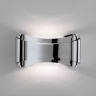Selene Ionica lampada a muro made in Italy,30x10 H16cm,vetro e acciaio Viadurini
