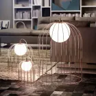Selene Kluvì lumetto in vetro soffiato e metallo Ø19 H 27cm  Viadurini