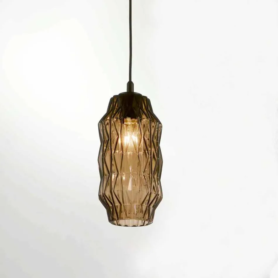 Selene Origami lampada a sospensione in vetro soffiato Ø16 H 30/140cm Viadurini