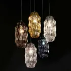 Selene Origami lampada a sospensione in vetro soffiato Ø16 H 30/140cm Viadurini