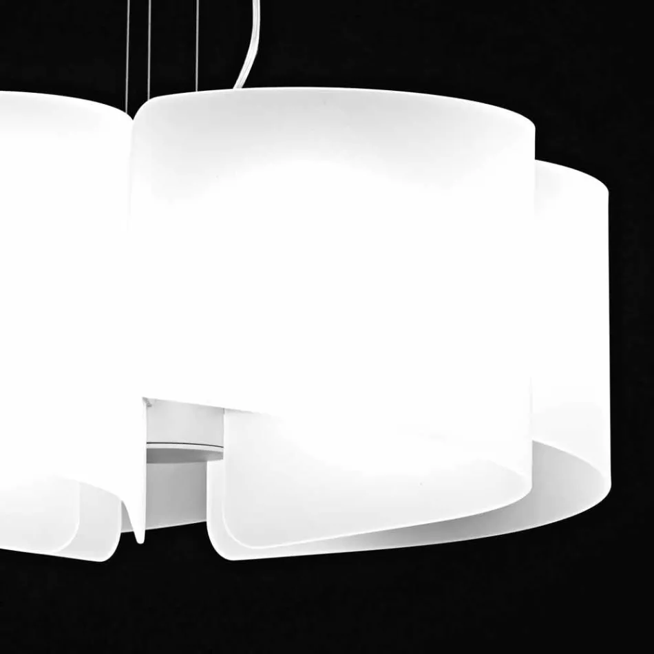Selene Papiro lampada a sospensione bianca in cristallo Ø65 x H 140 cm Viadurini
