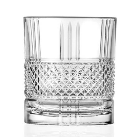 Servizio Bicchieri Tumbler Bassi in Eco Cristallo Decorato 12 Pz - Brioso Viadurini