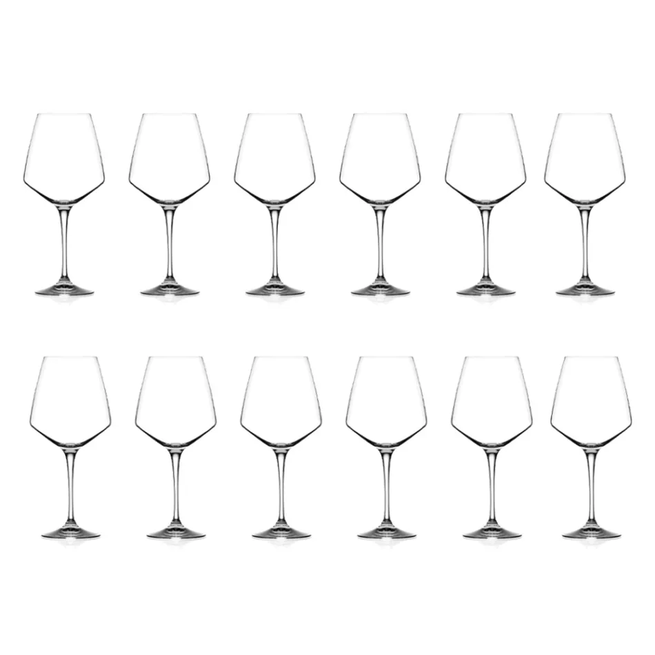 Servizio Calici da Vino Rosso o Bianco Eco Cristallo Minimale 12 Pz - Etera Viadurini