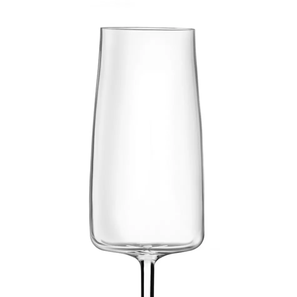 Servizio Calici Flute in Cristallo Eco Italiano Minimale  12 Pz - Primordio Viadurini