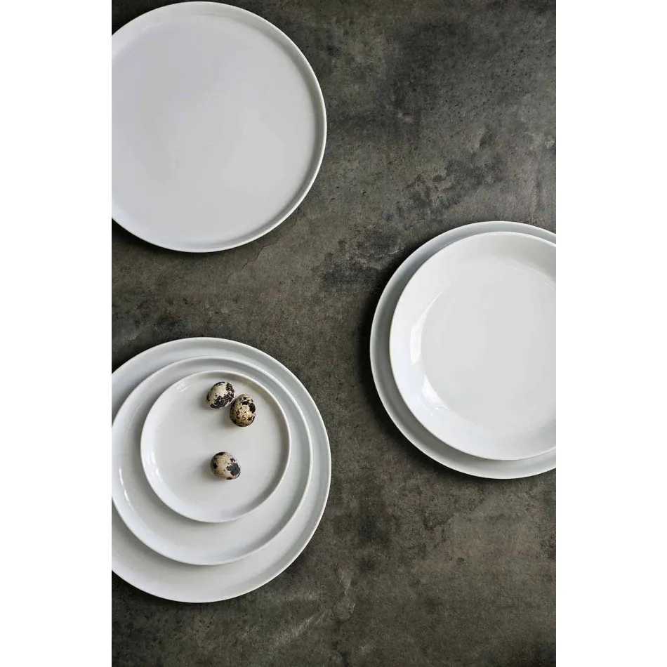 Servizio di Piatti Moderni Bianchi Design da Pranzo Porcellana 24 Pezzi - Artico Viadurini