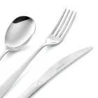Servizio di Posate in Acciaio Inox Design Tondeggiante 24 Pz - Peperita Viadurini
