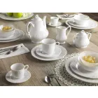 Servizio Piatti Bianchi in Porcellana Eleganti di Design 27 Pezzi - Gimignano Viadurini