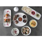 Servizio Piatti da Aperitivo in Porcellana Design Moderno 8 Pezzi - Galatino Viadurini