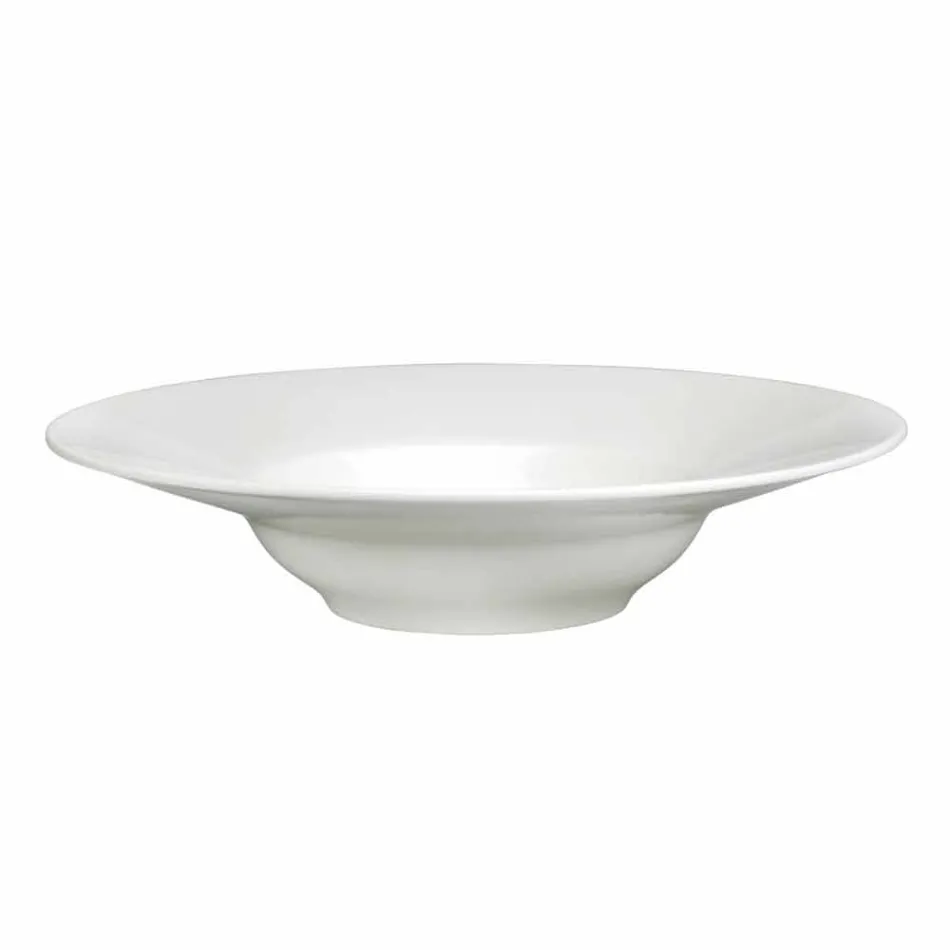 Servizio Piatti in Porcellana Bianca Design Moderno ed Elegante 23 Pezzi - Nalah Viadurini
