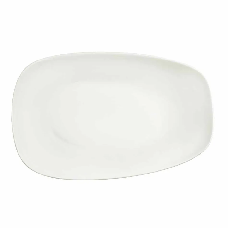 Servizio Piatti in Porcellana Bianca Design Moderno ed Elegante 23 Pezzi - Nalah Viadurini