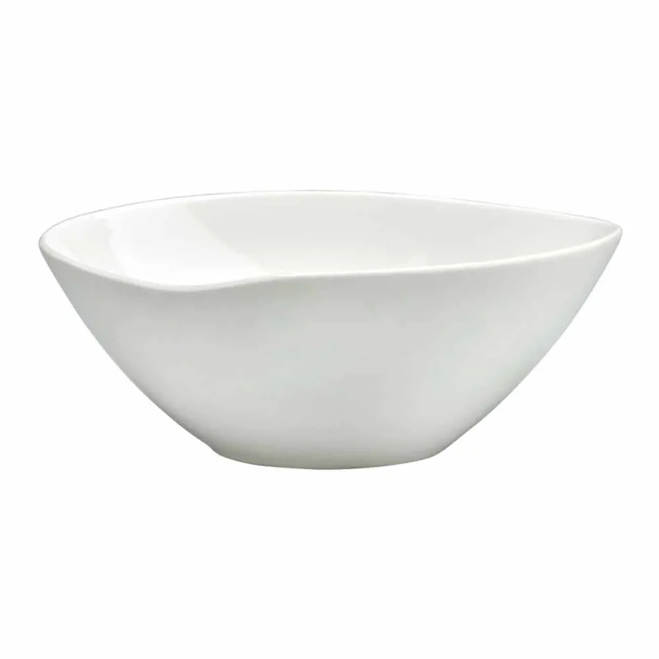 Servizio Piatti in Porcellana Bianca Design Moderno ed Elegante 23 Pezzi - Nalah Viadurini