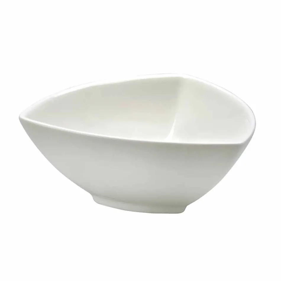 Servizio Piatti in Porcellana Bianca Design Moderno ed Elegante 23 Pezzi - Nalah Viadurini