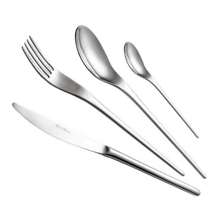 Servizio Posate Acciaio Inox Design Slanciato Orientale 24 Pz - Kimeno Viadurini