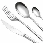 Servizio Posate Completo in Acciaio Inox Lucido Design Moderno 24 Pezzi - Sharpy Viadurini