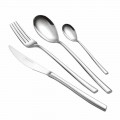 Servizio Posate Completo in Acciaio Inox Lucido Design Moderno 24 Pezzi - Sharpy